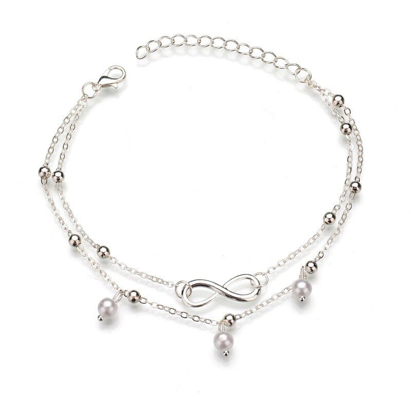 Bracelet de cheville en perles style bohème pour femmes, chaîne de jambe, gland rond, Vintage, bijoux de pied, accessoires, été: s010yin