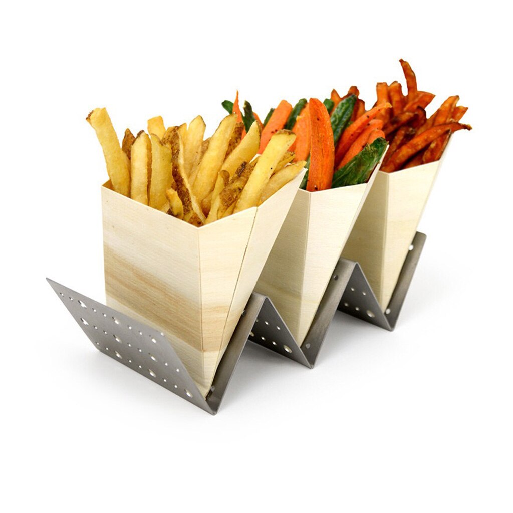 Taco Shell Holder Tortilla Stand Rack Stainless Steel Tray Holds 2-3 Tacos