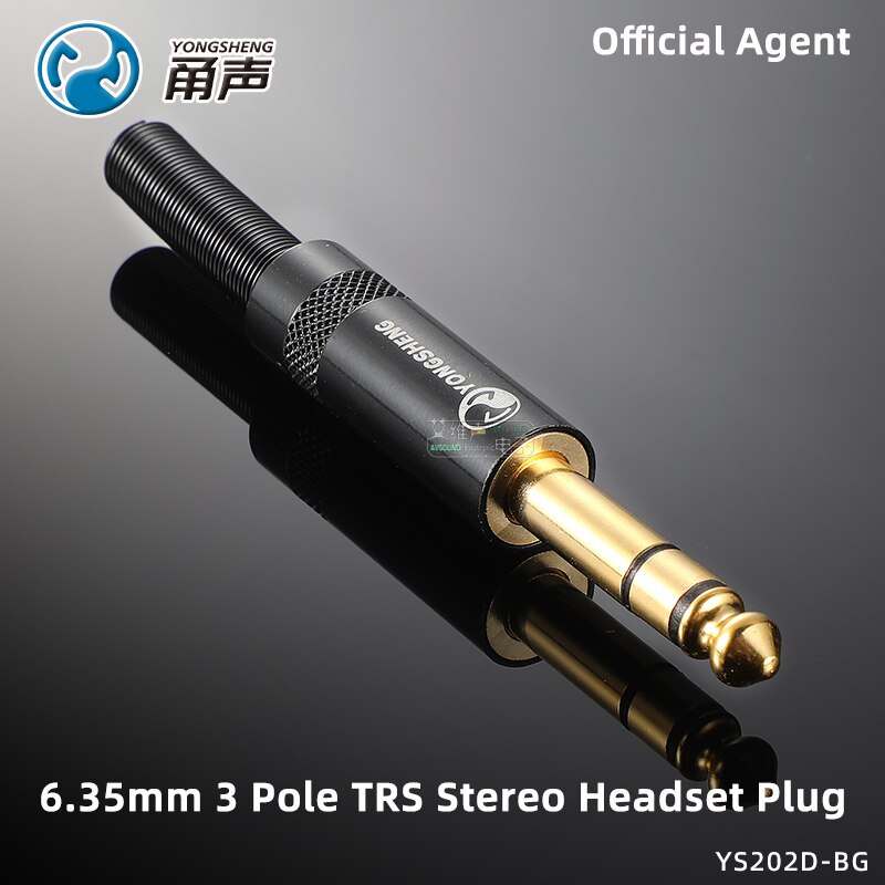 Neutrik yongsheng 10 × 6.35mm ts trs mono-stereo-vergoldeter stecker 1/4 & #39 ;& #39 ; lautsprecher-, gitarren-, mikrofon- und headset-audio-lötanschluss: Ys202d-bg 3- polig