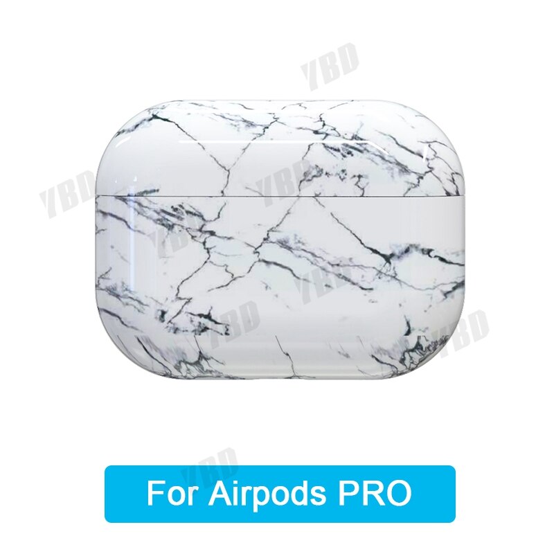 YBD Luxus Marmor Muster Fall Für AirPods Farben Fall Abdeckung für Apple Airpods Air Schoten Fall Coque Funda für Airpod pro: Bright white pro