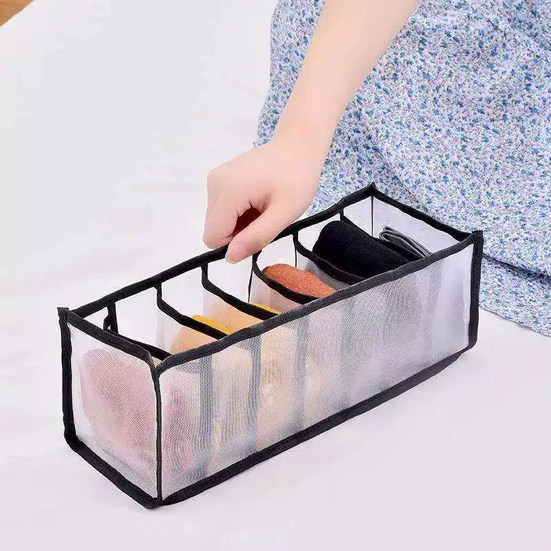 Aufbewahrungsbox für Unterwäsche, Kleidungs-Organizer, Schrank-Organizer, Kleiderschrank, Schublade, BH, Krawatten, T-Shirt, Jeans, Socken, Organisationssystem: Licht Grau
