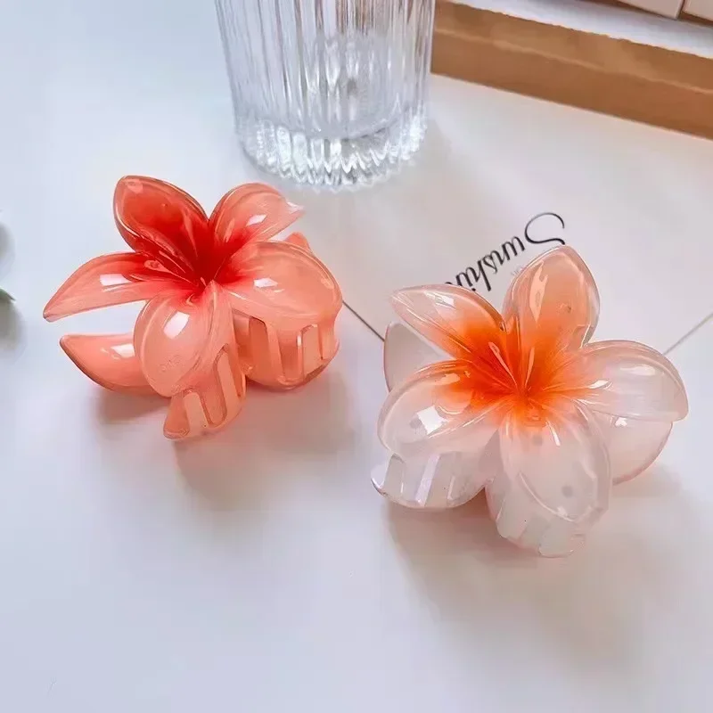 3 pçs novo 4/8cm gradiente flor acessórios para o cabelo conjunto estilo praia grampos de cabelo flor garra clipes verão flor grampos de cabelo estilo havaiano