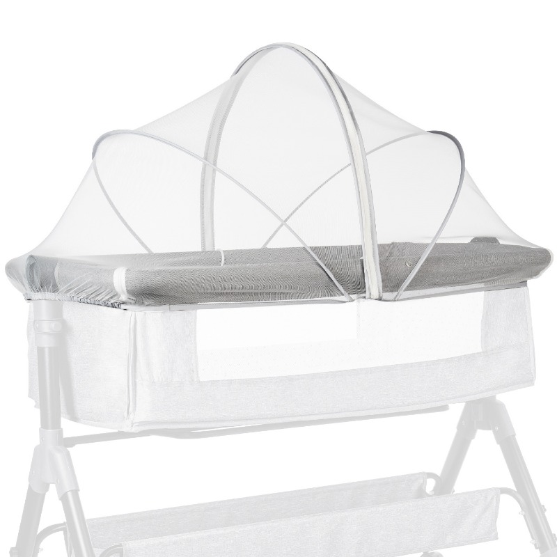 Bassinet Cover Mosquito Net Cover Bassinet Bedside Sleeper Travel Crib To Keep Cats Baby Out Breathable Stroller Net with Zipper: WHITE