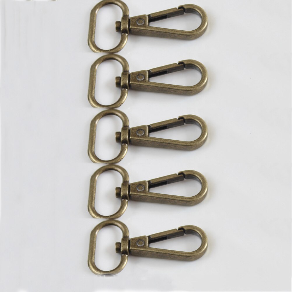 5Pcs 4 Sizes Metal Swivel Trigger Lobster Clasps For Bag Hook Key Chain DIY Zinc Alloy Gold Silver Belt Buckle Bag Accessories: bronze L