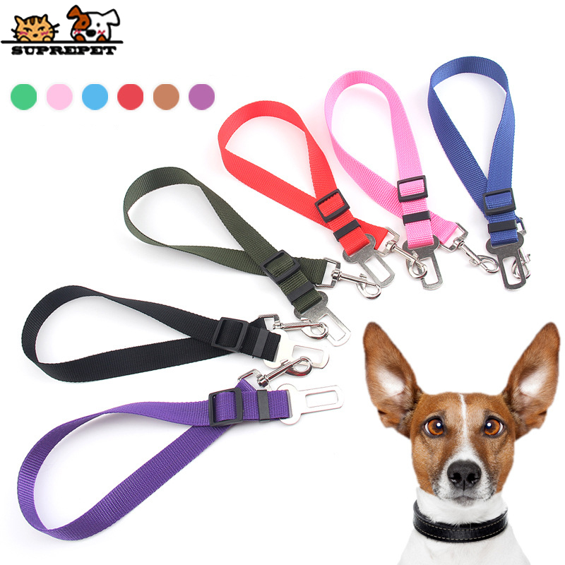 Suprepet Pet Dog Seat Belt Nylon Autogordel Voor Hond Veiligheid Hond Riem In Auto 65 Cm Verstelbare Puppy kraag Leash Halsband