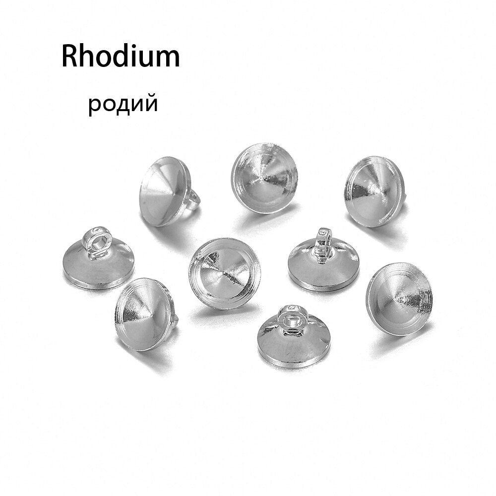 50 teile/los Material Kupfer Perlen Kappe passen Glas wünschen Flasche Anhänger Kappen Anschlüsse Für DIY Schmuck Handgemachte Liefert: Rhodium / 6mm x 50Stck