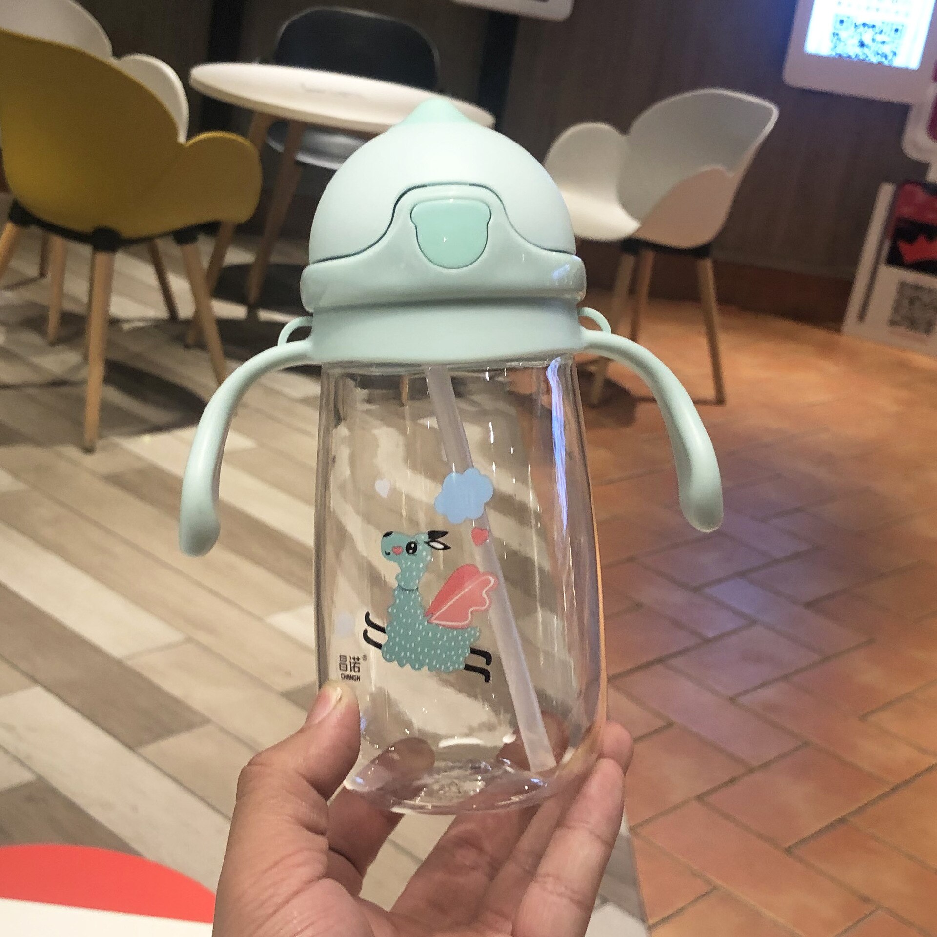 Barns dricksmugg babymatningskoppar med sugrör läckagesäkra bärbara babymuggar som studsar ut bär barnkopp 200-450ml: 450ml- j