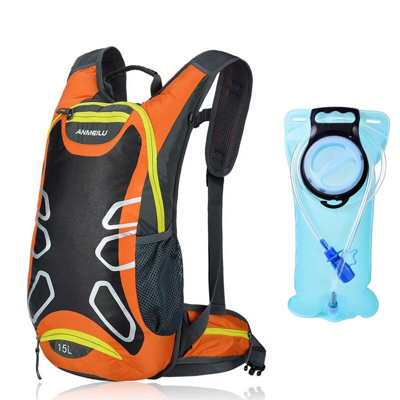 Anmeilu Wasserdichte Rucksack unisex draussen-Sport Berg Camping Rucksack für Reise Ski Radfahren Klettern mit Regen Abdeckung: Orange Kombination