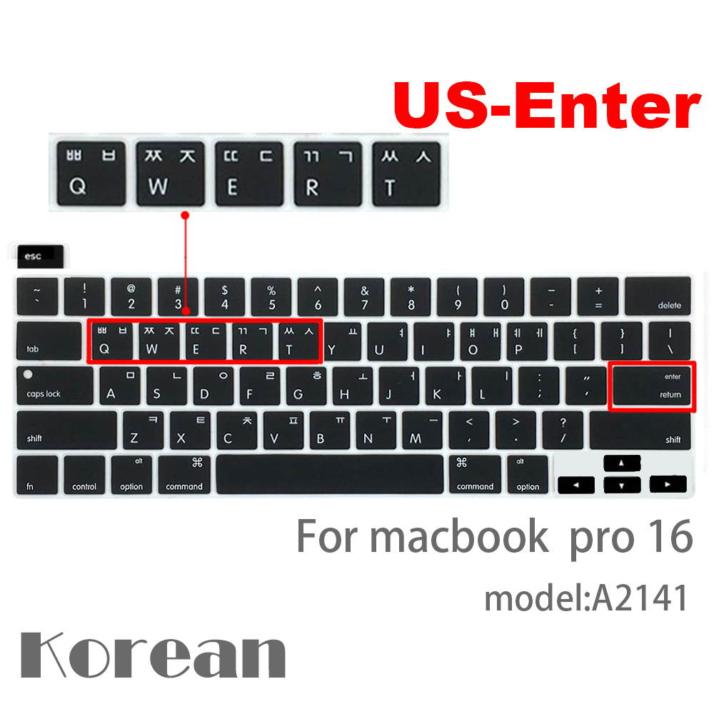 Für macbook Profi 16 tastatur Abdeckung Laptop Schutzhülle Film Profi16 zoll A2141 SILIKON tastatur abdeckung russisch Französisch Spanisch Anzeige: uns-Eintreten Koreanisch