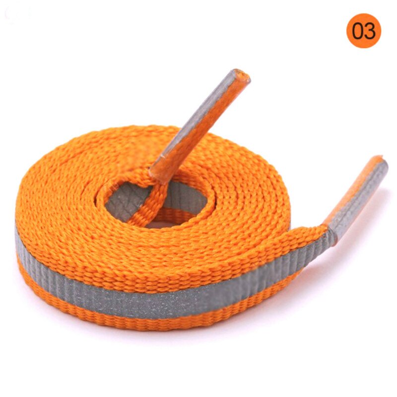 1 Paar Platte 8Mm Reflecterende Runner Veters Veiligheid Lichtgevende Gloeiende Schoenveters Unisex Voor Sport Basketbal Canvas Schoenen: 03