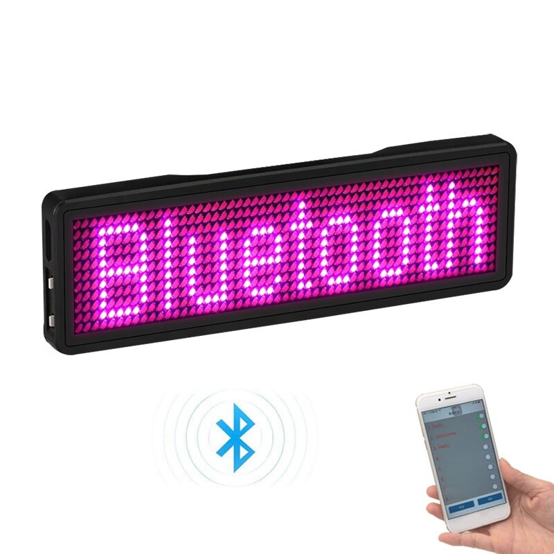 Placa de luz LED con Bluetooth, placa de mensajes con desplazamiento programable, recargable, pantalla LED