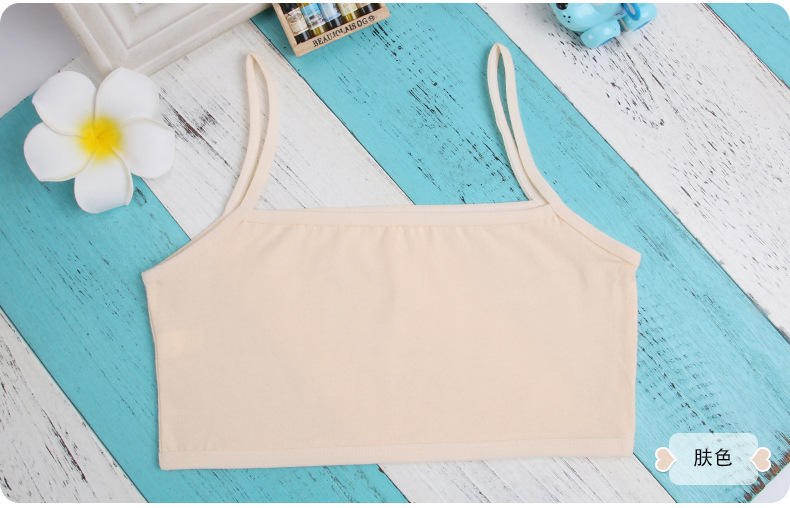 låve undertøy modell 100%  bomull jenter tank topp godteri farge undertrødu jenter singlet baby kamisole BH topper sport undies: beige
