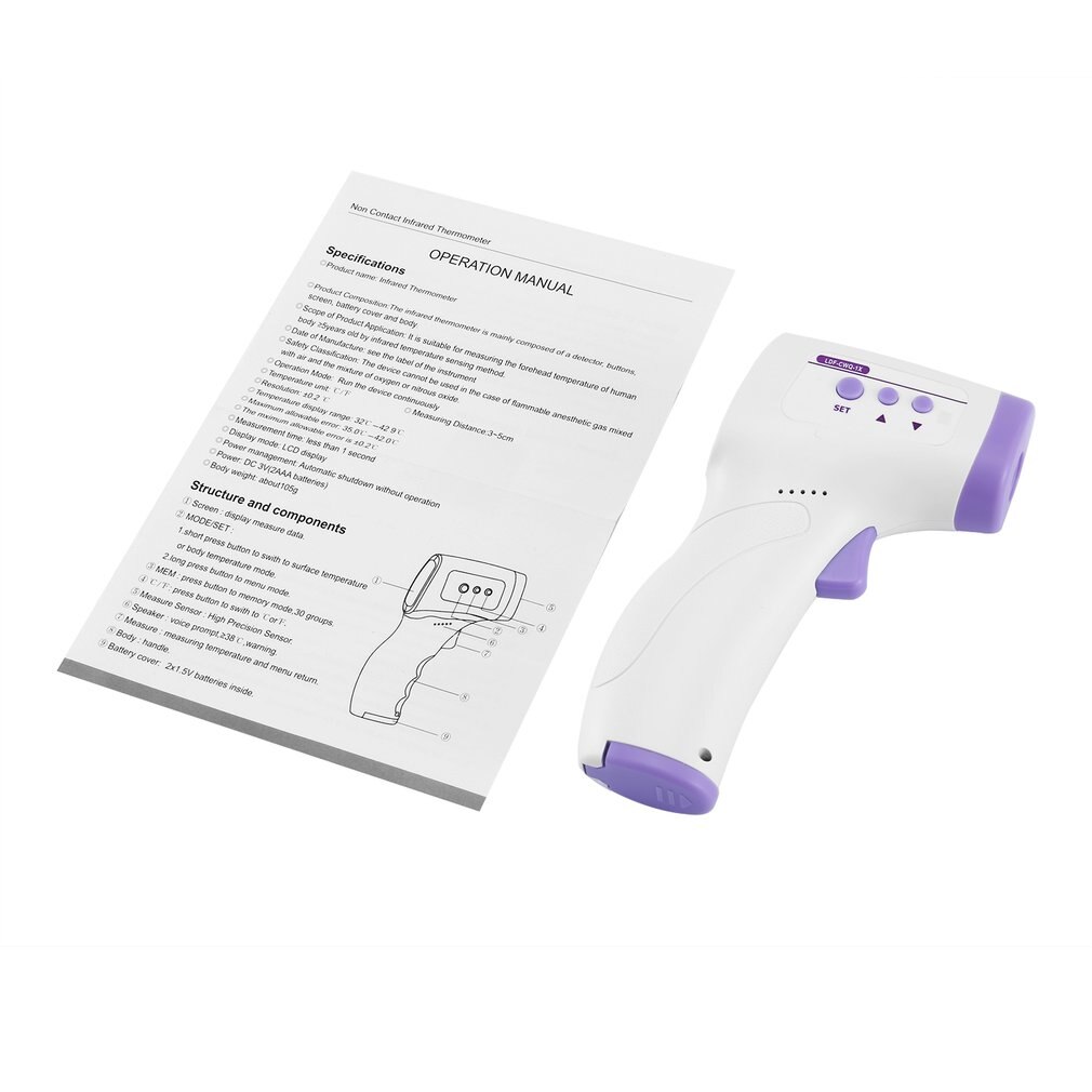 Three Color Backlight Non-contact Thermometer Handheld Infrared Thermometer Forehead Digital LCD Body Temperature Measurement