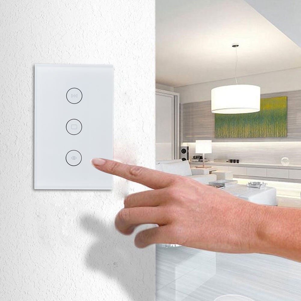 Wall Switch Voice Control Timing Phone APP Wifi Electrical Blinds Switch Wifi Curtain Switch Delay Wifi Curtain Roller Switch