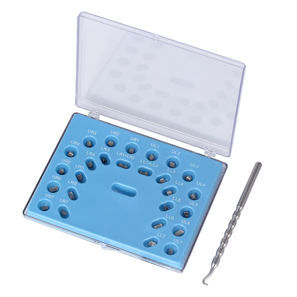 Azdent Tandheelkundige Orthodontie Actieve Zelfligerende Beugels Met Buccale Buis Mini MBT.022 Roth.022 Haken 3-4-5 1*28 stks/pak