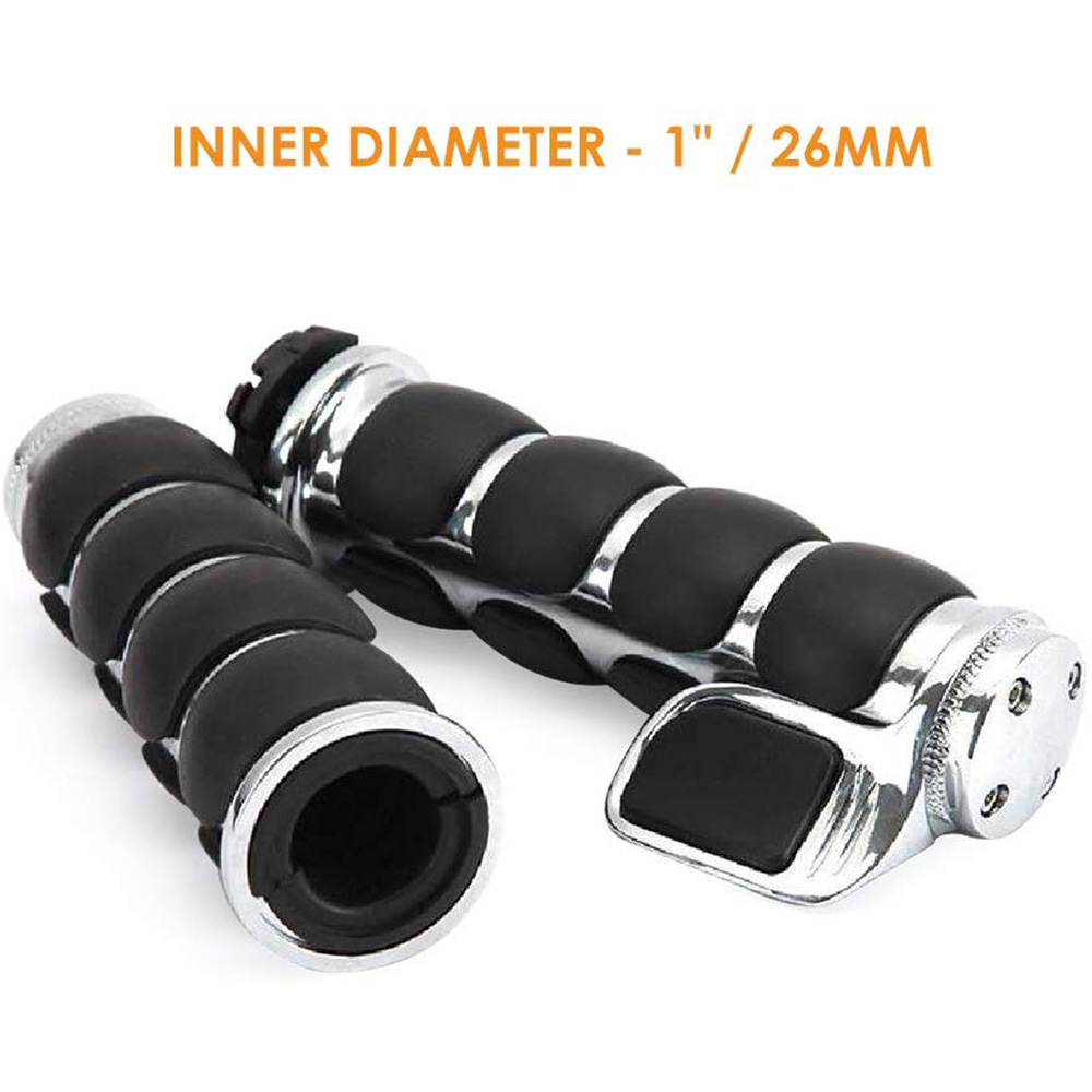 22Mm/25Mm Handvat Motorfiets Custom Chrome Aluminium Hand Grips Chopper Cruiser Stuur Grip