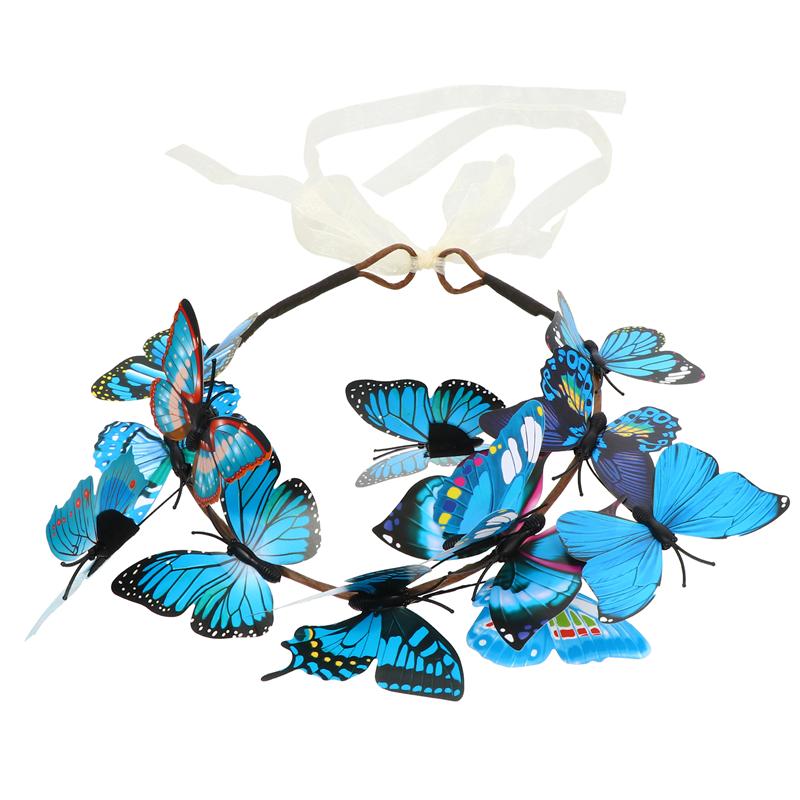 Simulatie vlinders hoofdband haarband plastic simulatie vlinders slinger haarband vrouwen meisjes hoofdbanden foto prop krans: Vlinder hoofdband a
