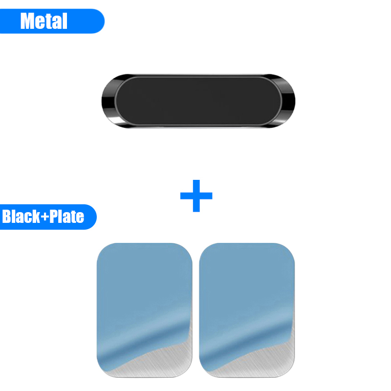Magnetisk bilhållare magnetfäste miniremsformad stativ för iphone huawei xiaomi metall stark magnet gps bilfäste: Transparent