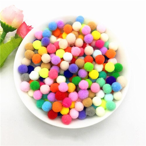Pompom ballen glitter 10-30mm pompons vroeg leren kerst huisdecoratie handgemaakte knutselen scrapbooking pop diy 20g: Mengkleur 8mm