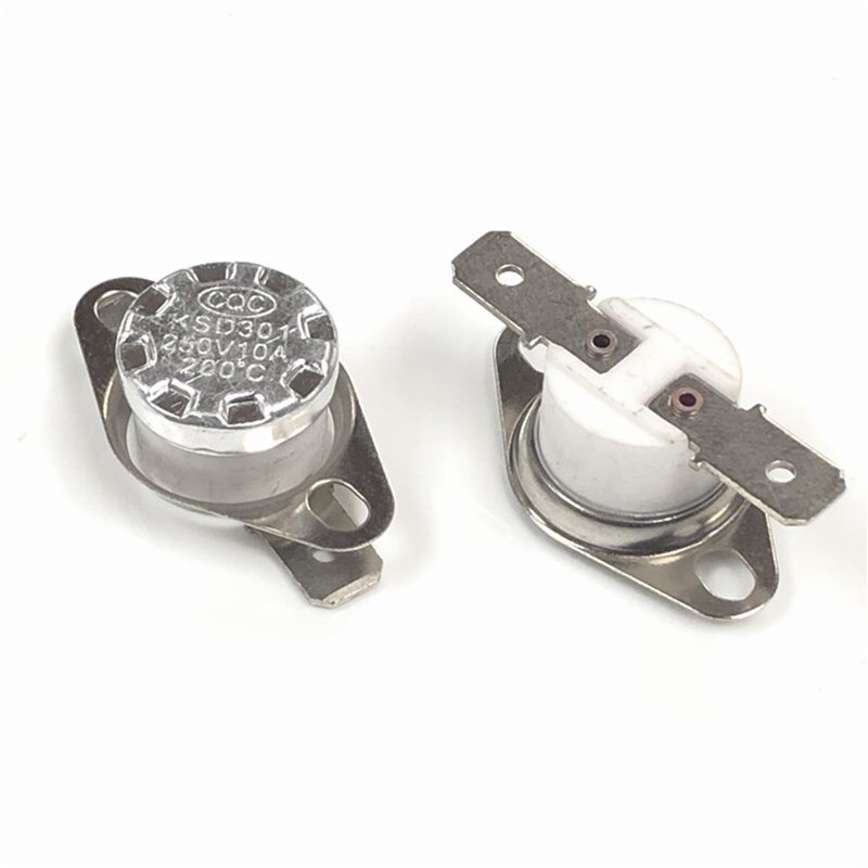 2pcs KSD301 porcelain temperature switch fuse normally closed normally open 10A 150C 155C 160C 165C 170C 250V