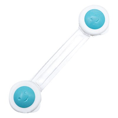 Serrure d'armoire de sécurité pour enfants, 5 pièces, Protection pour bébé, verrouillage de porte d'armoire en plastique: Smiling face blue