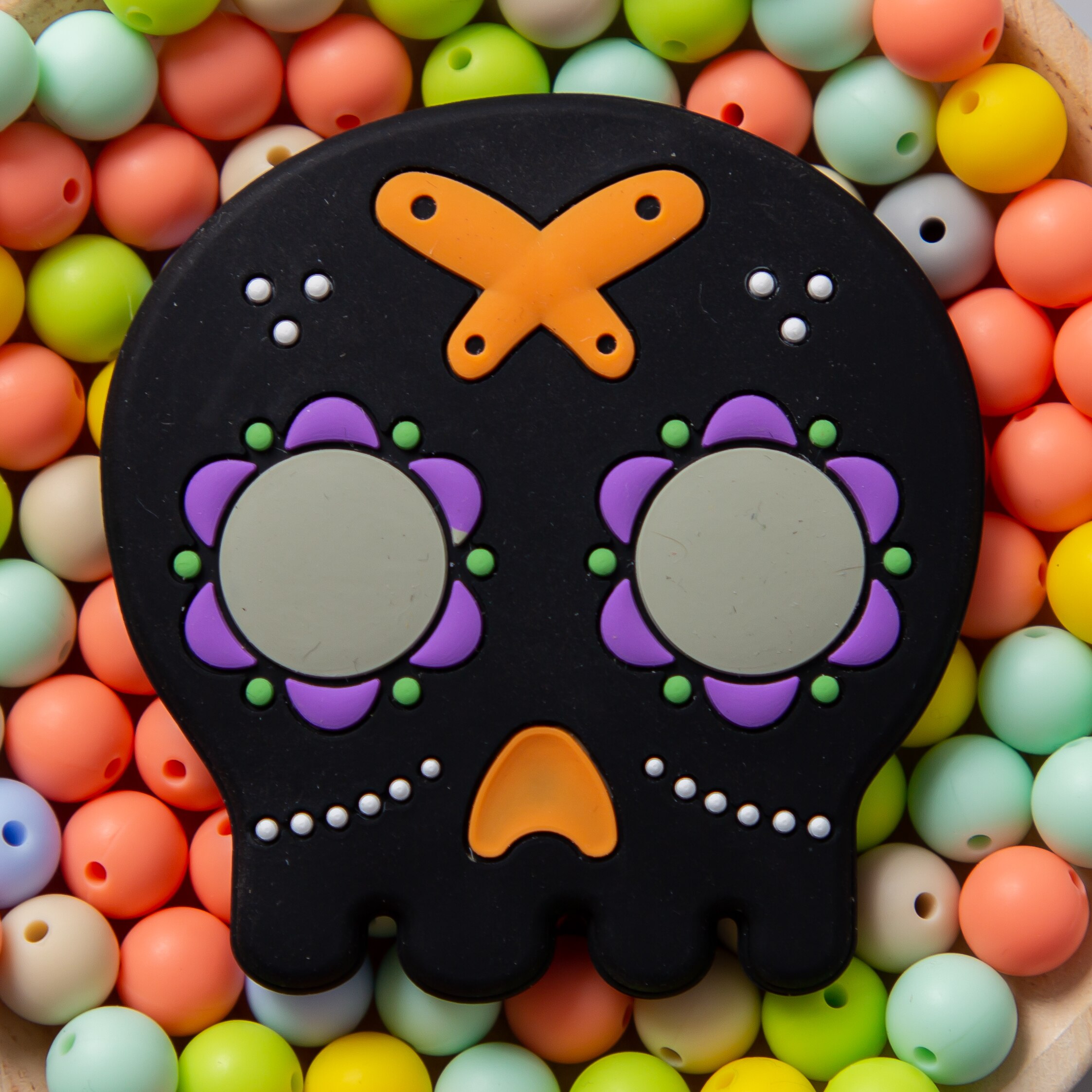 5 sztuk/partia Halloween kształt dyni gryzak ząbkowanie dla dziecka silikonowe BPA jedzenie stopień silikonowe gryzak dla gryzak łańcuch wisiorki: PGJ103305-1P