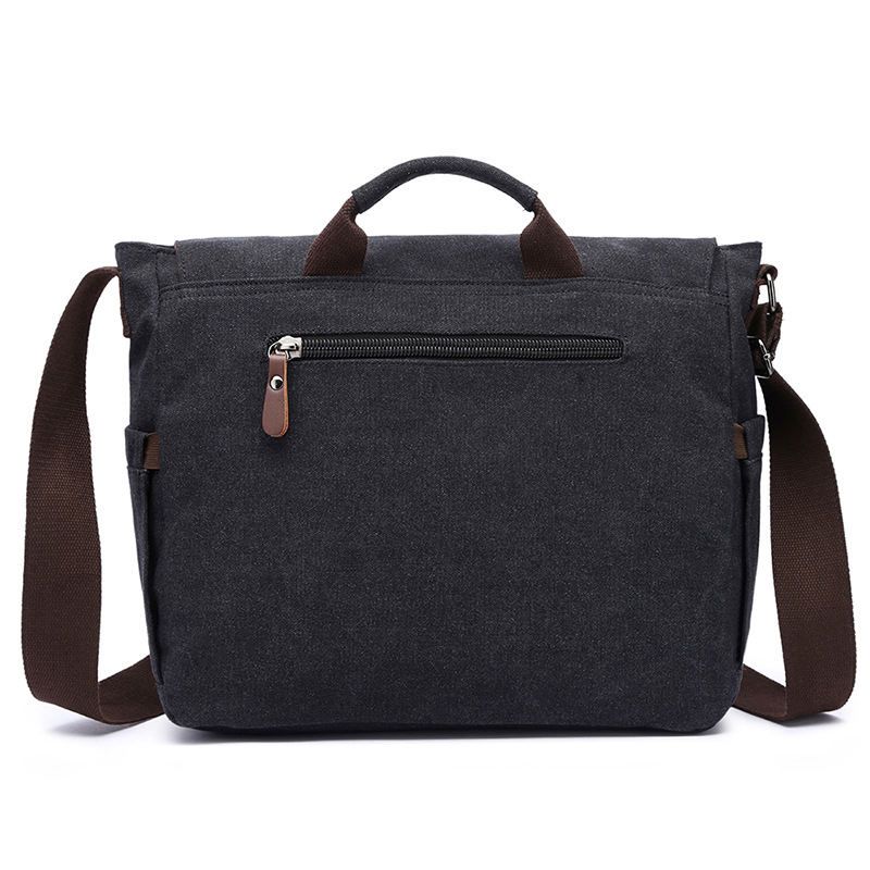 Retro Canvas Multifunction Messenger Shoulder Bag Solid Briefcases Suitcase Card Pocket For Men Women Outdoor Office Bag XA288ZC