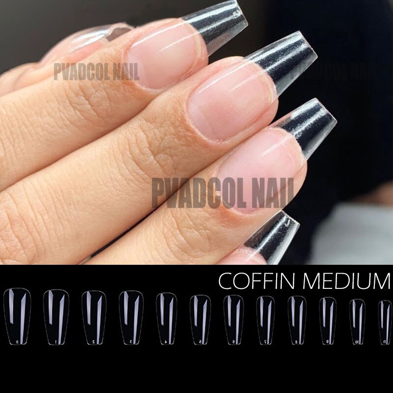 Gel X Nails Long Coffin Stiletto Full Cover Sculpted Extension System False Nail Tips 240pcs/bag