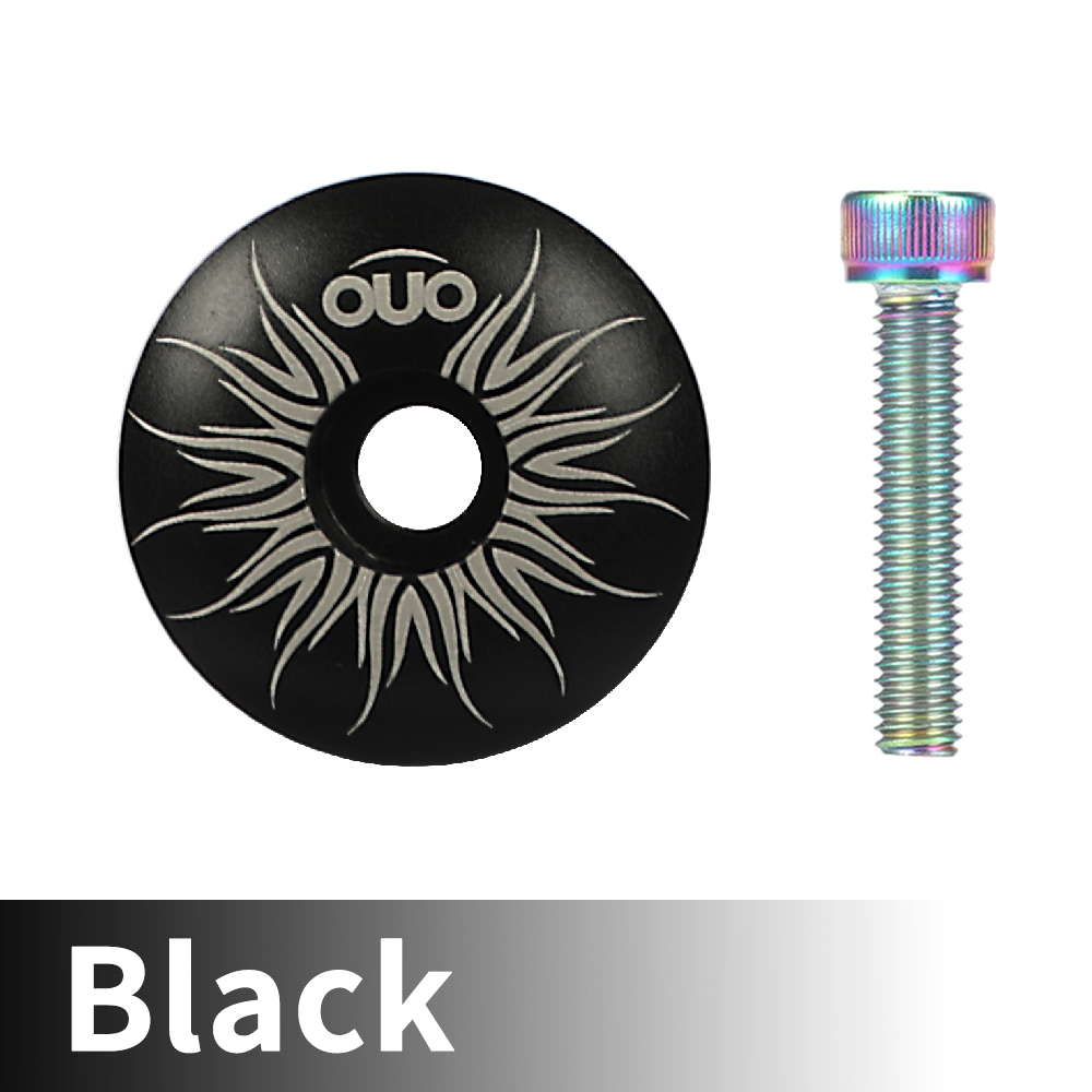 OUO CNC Mtb Power Cap 1 1/8 Headset Spacers Stem Top Cap Bolt 28.6mm Fork Spacer Bicycle Bridge Steering Column