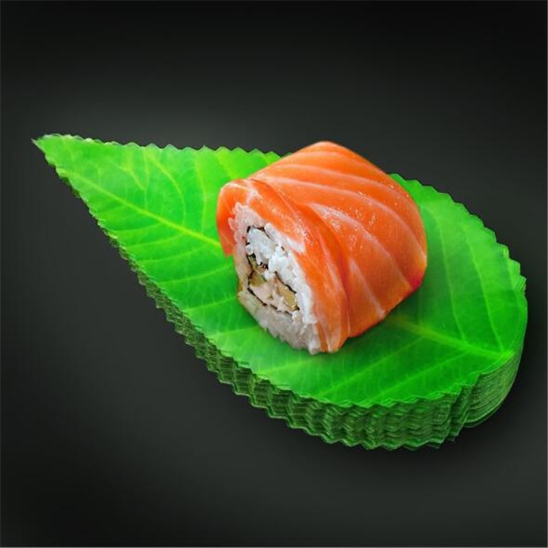 200pcs/pack Japanese Food Sushi Food Decoration Leaves Eco-friendly Safety Plastic Simulation Leaf Cuisine Food Decorations