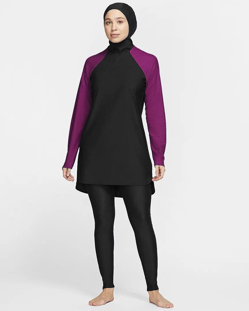 Maillot de bain islamique pour femmes, Hijab + chemisier + leggings, 3 pièces, couverture complète, modeste, tenue Burquini pour la plage