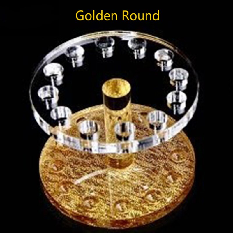 Nail thickening/thin acrylic pen holder gold and silver heart-shaped pen holder round pen holder nail tool: thick golden round