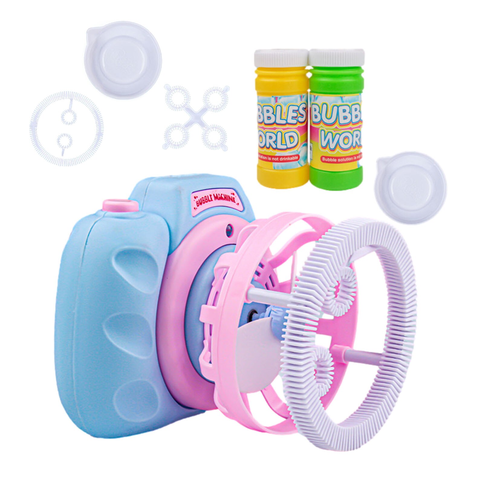 Camera Bubble Machine Automatic Bubble Maker Blower With Lights Beach Park Outdoor Fun & Sports Fidget Toys Summer: Blue