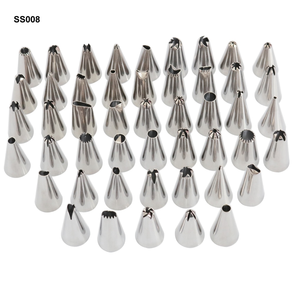 Sophronia 56Pcs Nozzles Cake Piping Nozzl Cake Tips Rvs Cake Gebak Set Rvs Cake Decorating ToolCSS023