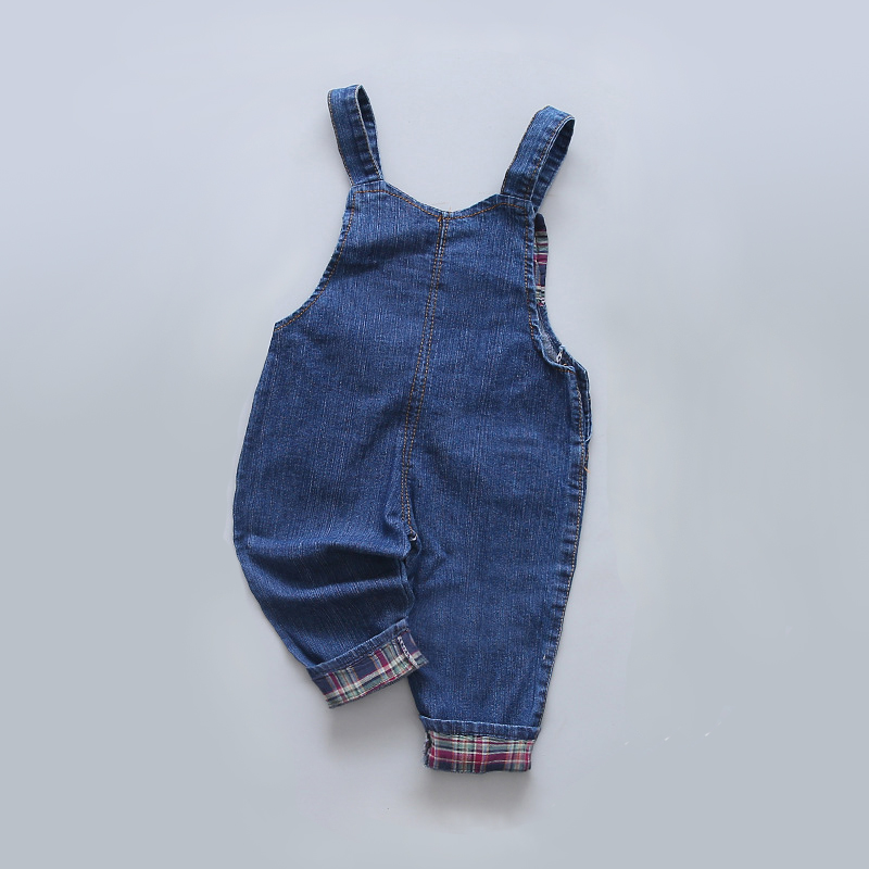 DIIMUU Baby Boys Girls Denim Overalls Children Clothing Patchwork Cartoons Casual Jeanpant Long Trousres Kids Jumpsuits