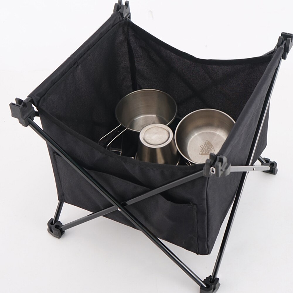 Udendørs camping til picnic slidbestandigt køkken foldebord bærbar usynlig lomme oxford klud opbevaringsnet taske hængende