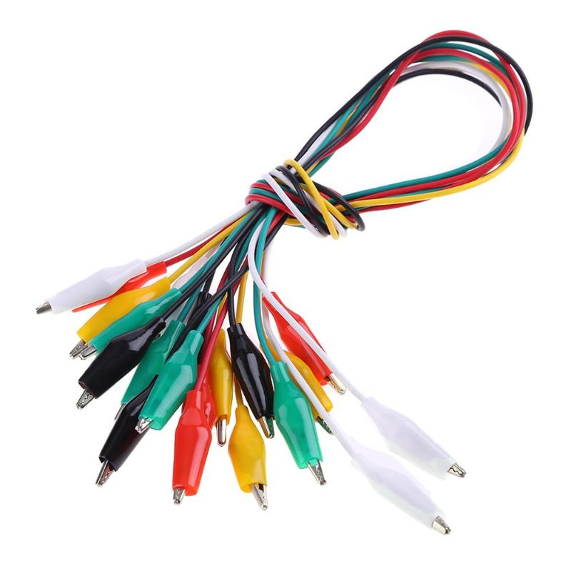 10pcs 50cm Alligator Clips Electrical DIY Test Leads Alligator Double-ended Crocodile Clips Roach Clip Test Jumper Wire