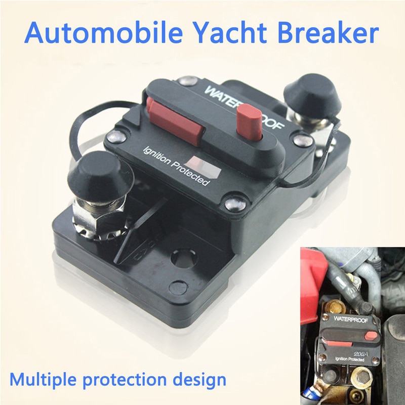 Mottdam 30A AMP auto stroomonderbreker 12V-48V DC waterdichte auto audio inline stroomonderbreker met handmatige reset zekeringhouder omvormer voor auto en marineboot (30A