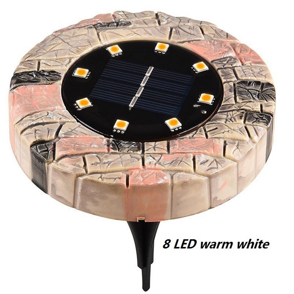 4Pcs Solar Garden Lights Outdoor Waterproof Pathway Deck LED Lights Path Floor Buried Lamp Yard Landscape Underground Lights: 8LED Warm White / 4Pcs