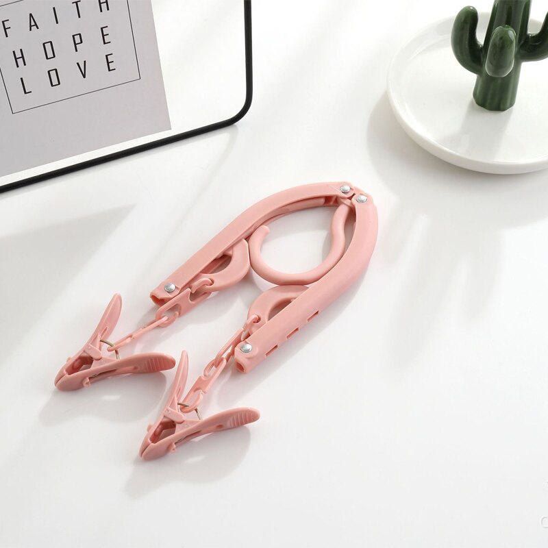 Opvouwbare Kleding Kleerhangers Reizen Hanger Magic Multi-Functionele Hangers Voor Kleding Droogrek Kledingrek Drogen Hanger: Pink With Hook