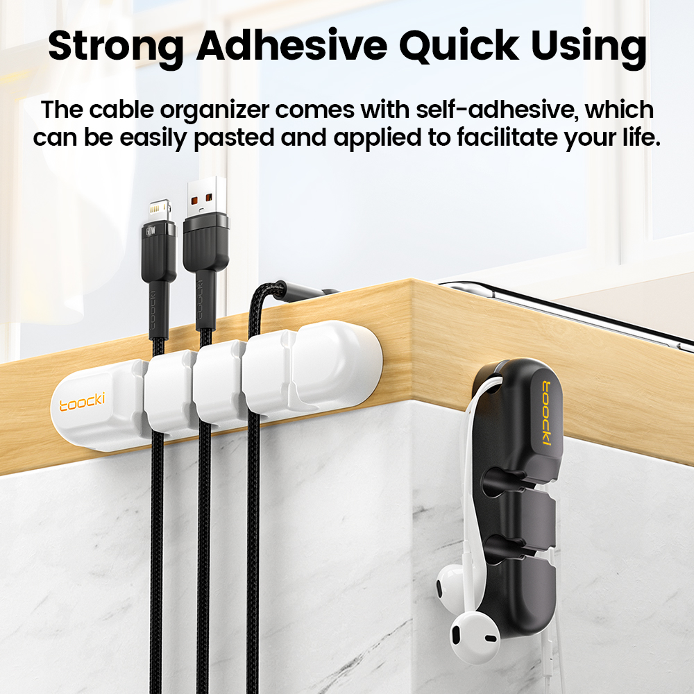 Toocki kabel organisator management loch halter usb desktop silikon wickler flexible kabel management clips für maus tastatur