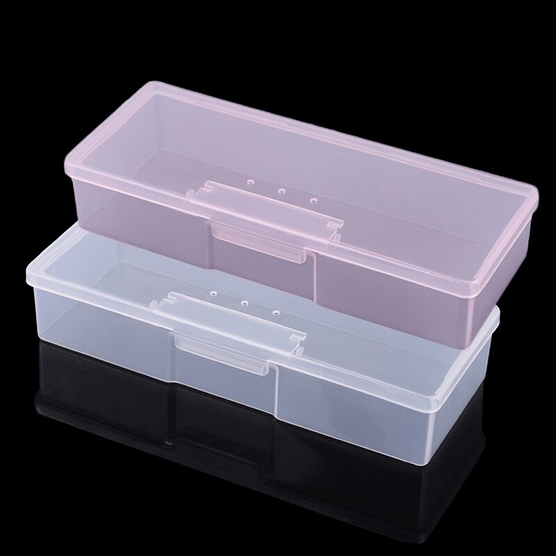 Container Box Plastic Transparent Nail Manicure Tools Storage Box Nail Dotting Drawing Pens Buffer Grinding Files Organizer Case