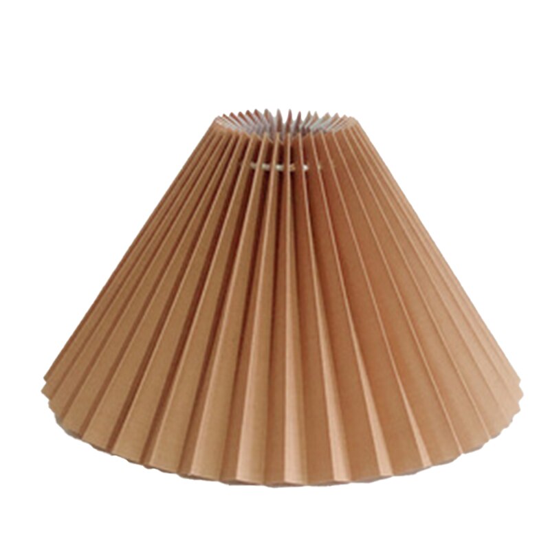 Pleated Lampshade E27 Light Cover Japanese Style Fabric Table Lamp Ceiling Decor C1: Khaki