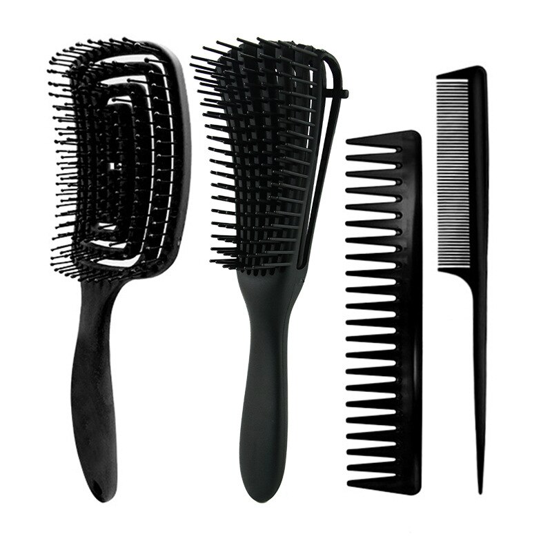 Detangling Hair Hrush Hair Comb Set Detangler Hairbrush for Curly Hair Barber Accessories Hair Care Styling Tools