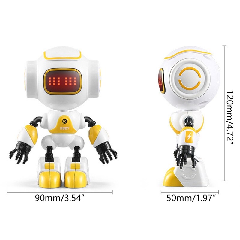 Mini Robot eléctrico con Control táctil para niños, juguete de aleación con ojos LED,