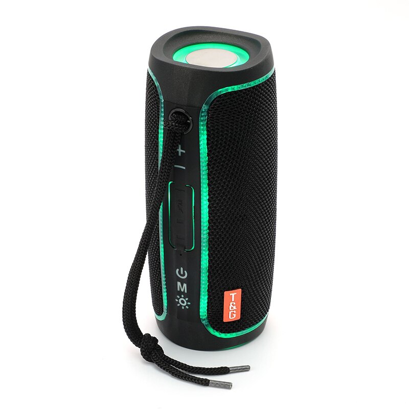 Tg288 led-außenleuchten, bluetooth-audio, dual-membran-subwoofer, tragbarer high-end-bluetooth-lautsprecher: Schwarz