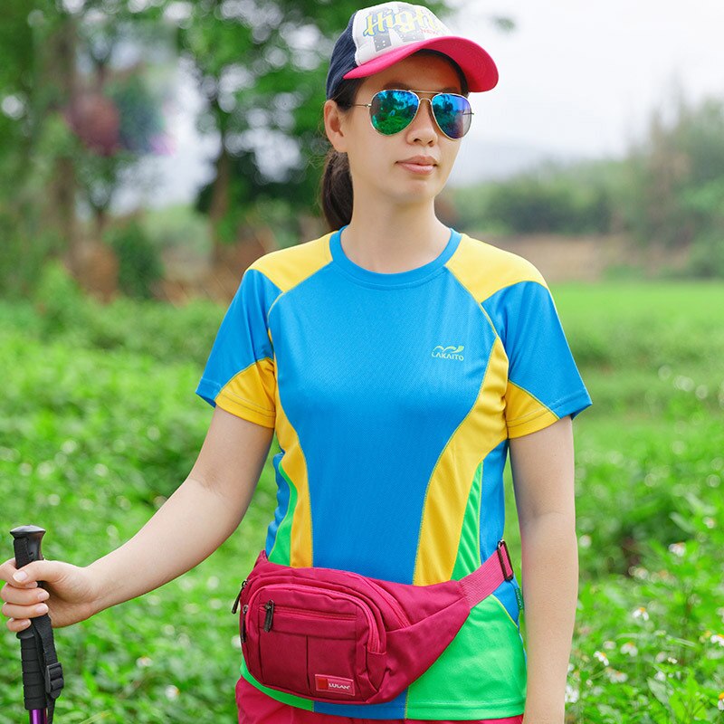 Zomer Outdoor Sneldrogende T-shirt Running Sneldrogend T-shirt Korte Mouwen Ademende Sport Quick-drogen Vrouwelijke T-