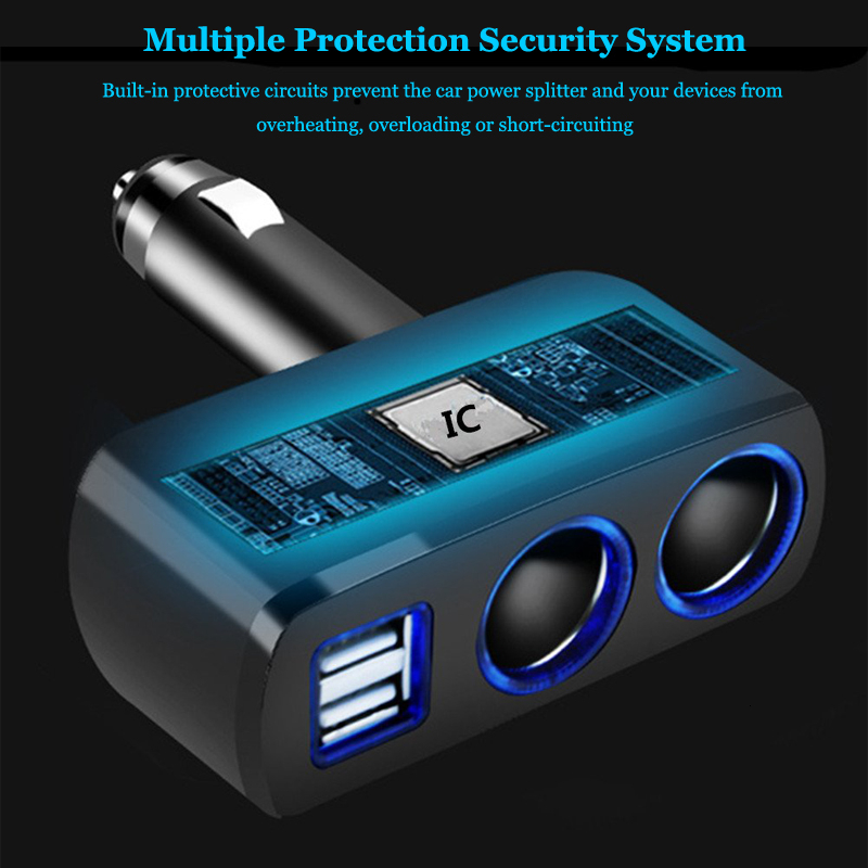 Auto Sigarettenaansteker Splitter Plug Converter Auto Dual Usb 12-24V 120W Led Charger Power Adapter voor Telefoon MP3 Dvr Gps