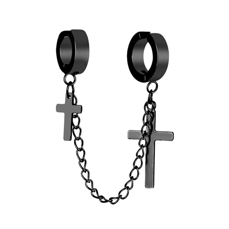Boucles d'oreilles en alliage de Zinc pour hommes et femmes, 1 pièce, bijoux Cool, Vintage, rétro, chaîne en métal: Style F-1pcs