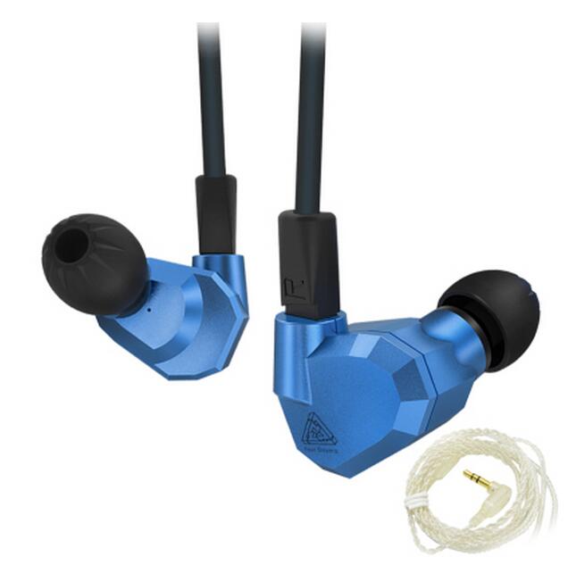 KZ ZS5 2DD+2BA Hybrid In Ear Earphones HIFI DJ Monitor Headphone Running Sport KZ AS10 ZS6 Earphones Headset Earbud Two Colors: blue silver no mic